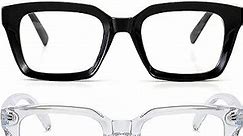 Thick Square Frame Glasses for Women Men Non-prescription Clear Lens Eyeglasses