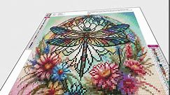 KYOQFVN 5D Diamond Painting Kits for Adults - Dragonfly Diamond Art Kits for Beginners, DIY Round Full Drill Diamond Dots for Home Wall Deco Gift 14×14inch