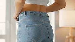 Body Confidence, Woman Dresses in Cozy Jeans , Embrace body confidence as a woman puts on jeans in a cozy room, exuding comfort and acceptance of her figure while emphasizing personal style