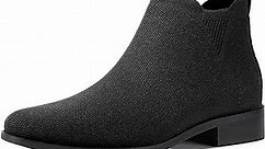 Sock Ankle Boots for Women Square Toe Chelsea Boots Low Heel Fashion Booties