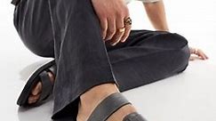 ASOS DESIGN sandals in grey faux suede | ASOS