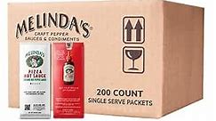 Melinda’s Pizza Hot Sauce Packets - 200 Count (.42 Oz Each) - Hot Sauce Packets Single Serve for Travel, Party, Business - Convenient Individual Condiment Packets in 8 Flavors