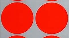 Royal Green - Neon Red Sticker 50mm - Circle 2" inch dot Stickers Permanent Adhesive Label Round dots - 540 Pack