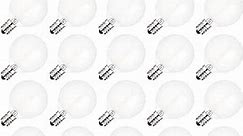 Hcnew G40 Led Replacement Light Bulbs, E12 LED Globe Frosted Bulbs for Patio Decor Indoor Outdoor String Lights, 1Watt Equivalent to 5W 10W Incandescent Bulbs,120V 2700K Warm White, 100LM, 25-Pack