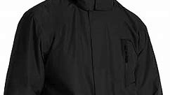 SWISSWELL Mens Black Rain Jackets Waterproof with Hood Lightweight Windbreaker Jackets Rain Coat for Golf Fishing Running Cycling-Large