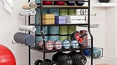 Weight Rack for Home Gym - Yoga Mat Storage, Kettlebell Rack, Dumbbell Storage Rack - Workout Gym Rack - Gym Organization for Home Gym Storage Rack - Weight Storage Racks, Exercise Equipment Organizer