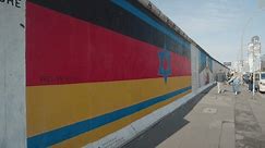 Berlin, Germany - April 5, 2024: Star of David mural on Berlin Wall Israel Palestine in East Side Gallery