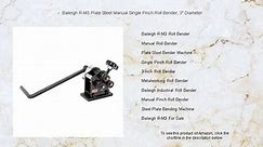 Baileigh R-M3 Plate Steel Manual Single Pinch Roll Bender, 3" Diameter