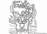Coloring Fuck Pages Off Swear Word Printable Adults Color Kids sketch template