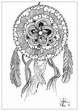 Coloring Mandala Dream Catcher Adult Mandalas Dreamcatcher Beautiful Pages Draw Valentin sketch template