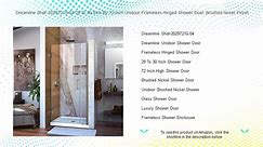 Dreamline Shdr-20297210-04 29 To 30-Inch By 72-Inch Unidoor Frameless Hinged Shower Door, Brushed Nickel Finish