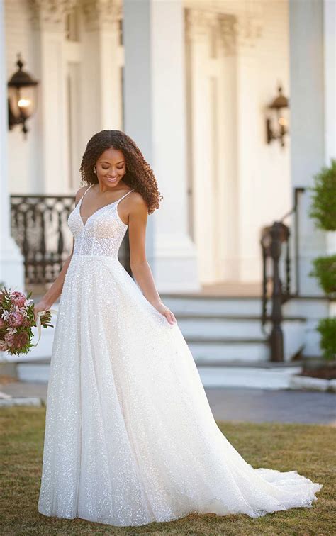 Beaded a line wedding gowns | Honestweddingadvice.com
