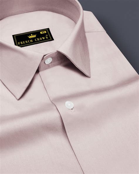 Blushoro-Clam Pink Plain Solid Formal Premium Cotton Shirt For Men