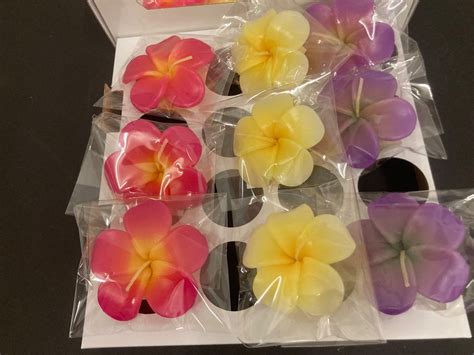 Francipani-Kerzli, 18 Stück in Display-Box, je ca, 7 x 7 cm (Neu und ...