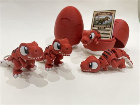 👶 Flexi Baby T-Rex in Egg – Print in Place Articulated Dinosaur ...