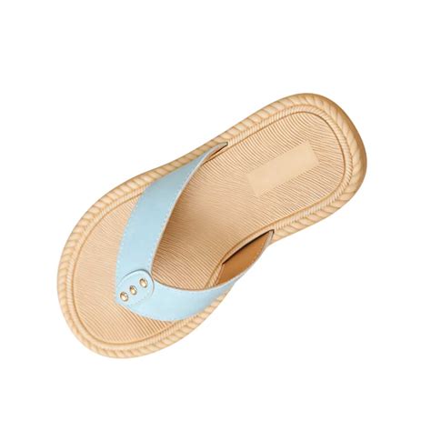 Light Blue Women'S Hollow Baotou Sandals With Thick Bottom Half ...