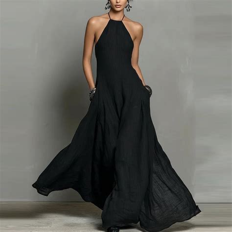 ClodeEU Women's Halter Neck A Line Floor Length Evening Gown with ...