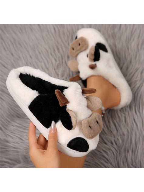 Women's Non-Slip Fashionable Slippers with Cute Cow Design, Perfect for ...