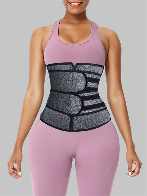 Women's Waistband Neoprene Corset Sports Belly Contracting Zipper ...