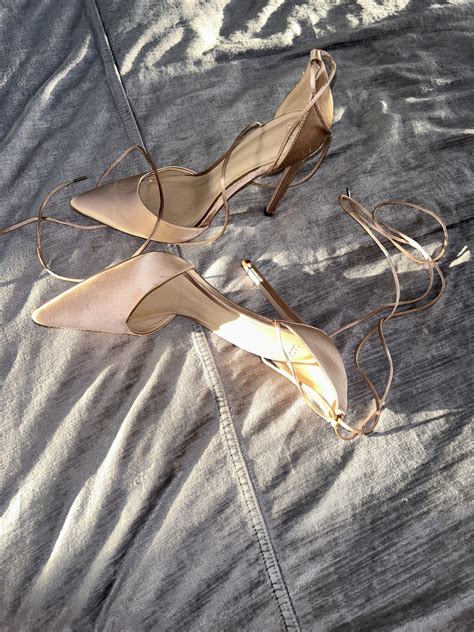 ASOS Promises Nude Lace Up Pointed High Heels Size 4 … - Gem