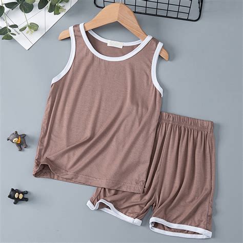Boy Outfits Set Khaki T Shirts + Shorts Set Pullover Summer Clothing ...