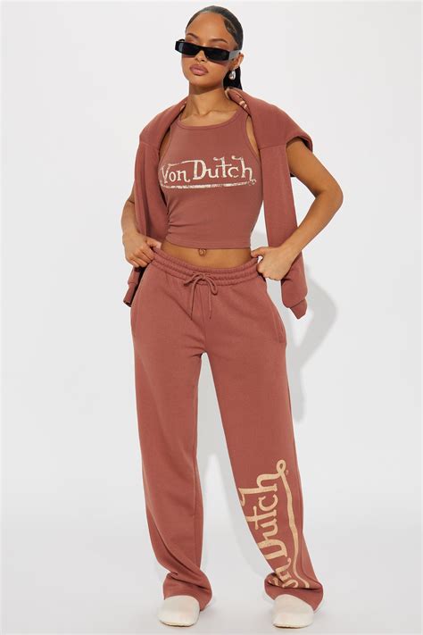 Von Dutch Vintage Wide Leg Pant - Mocha | Fashion Nova
