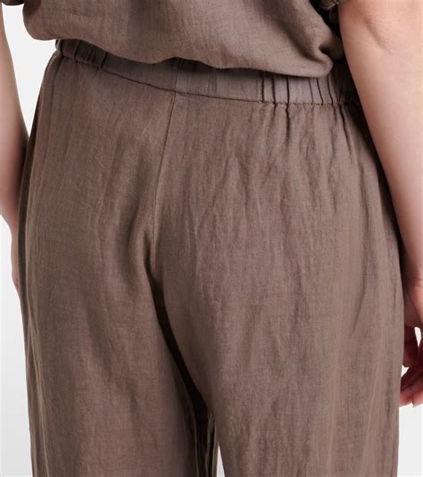 Lola linen wide-leg pants in brown - Velvet | Mytheresa