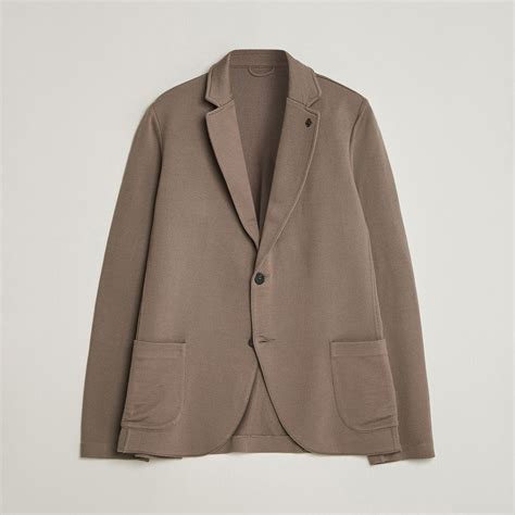 Gran Sasso Wool Knitted Blazer Brown at CareOfCarl.com