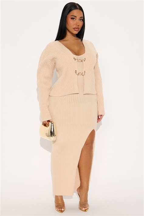 Shayne Sweater Maxi Dress - Beige | Fashion Nova