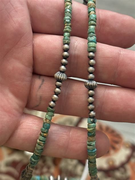 Sterling Silver Native American SW Turquoise Navajo Pearl Necklace .925