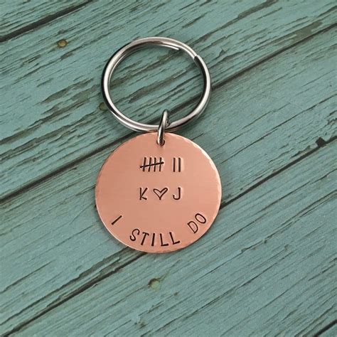 7 Year Tally Mark Keychain, I STILL DO, 7th Anniversary Gift, or up to ...