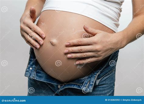 Close Up of a Pregnant Woman Big Belly Stock Photo - Image of feminine ...