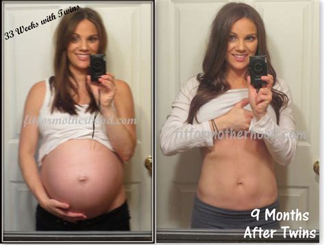 Pregnant Triplets Belly Nine Months