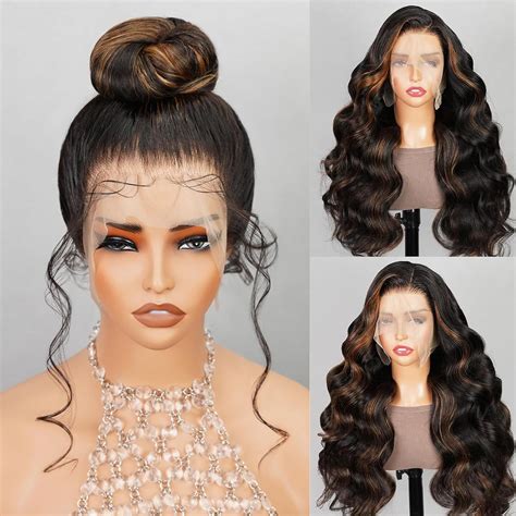 Amazon.com : Ownmehair 360 Lace Front Wigs Human Hair 210% Density HD ...