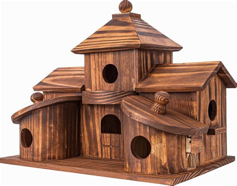 Amazon.com: MIXUMON Large Bird Houses for Outside - 6 Separate Rooms ...
