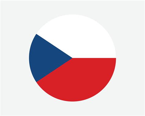 Czech Republic Round Country Flag. Circular Czechia National Flag ...