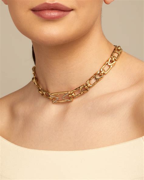 18K gold-plated necklace with rectangular link and topaz | UNOde50 ...