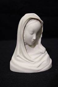 See related image detail. Vintage CYBIS White Bisque Porcelain VIRGIN MARY Madonna 5" Bust ...