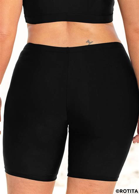ROTITA Plus Size High Waisted Swim Shorts