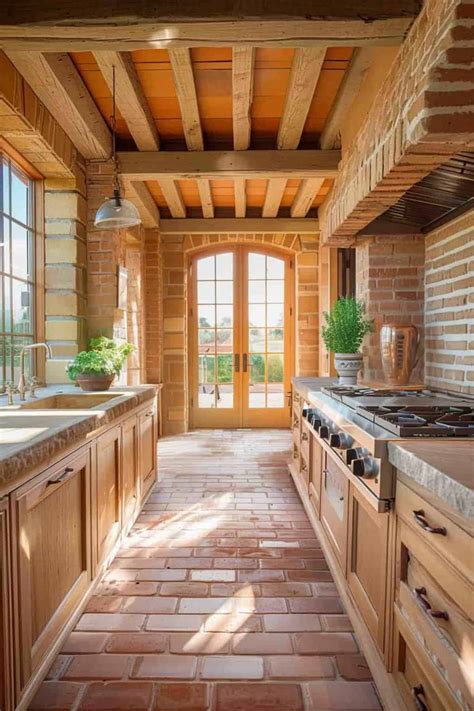 24 Brick Floor Kitchen Ideas for a Home With Timeless Style