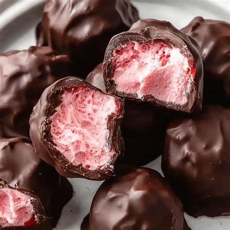 Chocolate Strawberry Frozen Yogurt Bites - 4 Steps