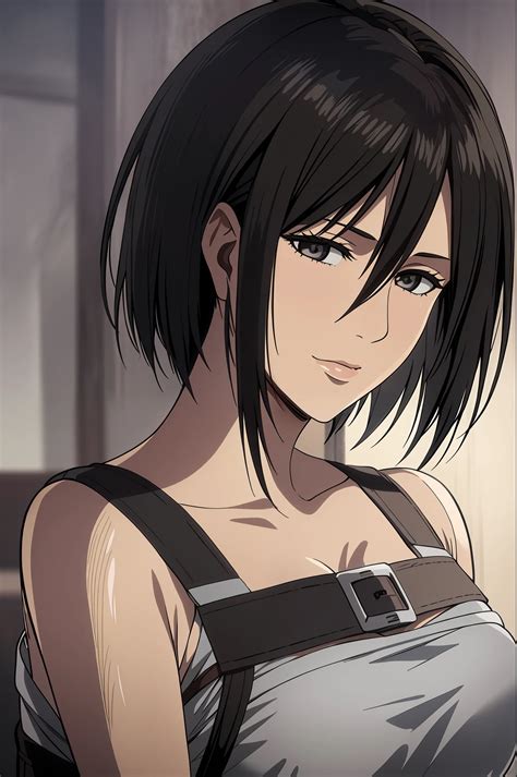 1girl, mikasa ackerman, (black - SeaArt AI