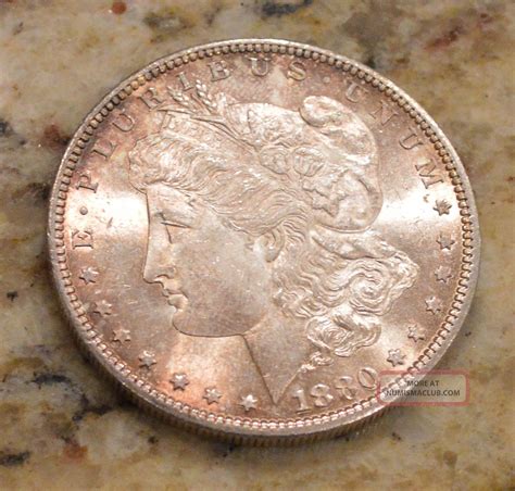 Rare Au 1880 S Morgan Silver Dollar Coin Us Great Details Toner Mirrors