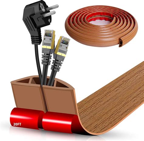 Amazon.com: Floor Cord Cover Self Adhesive Cord Hider Floor 20FT Floor ...