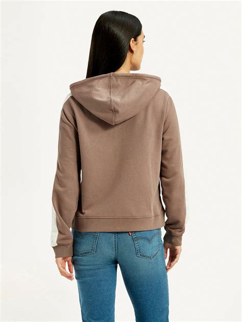 Women's Solid Brown Hooded Sweatshirt - Levis India Store