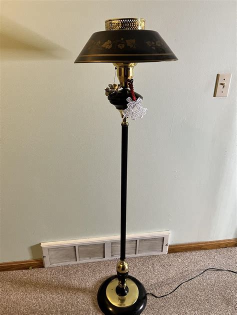 Lot - Black and Gold Hitchcock Style Floor Lamp