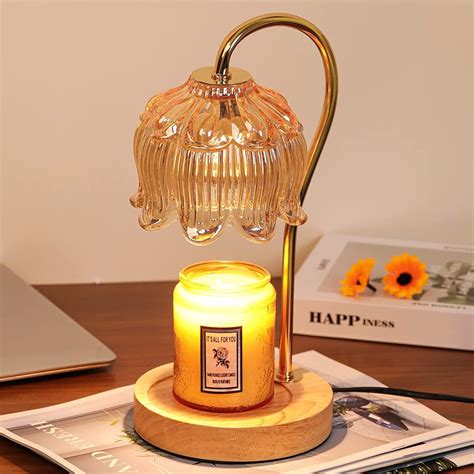 Uandhome Candle Warmer Lamp,Crystal Flower Candle Wax Warmer with ...