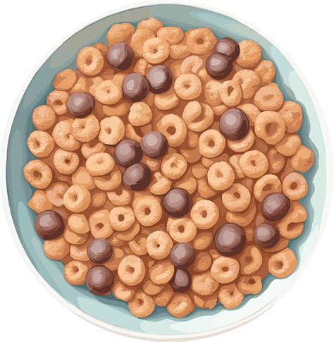 Delicious crunchy cereal with chocolate balls, isolated food clipart ...
