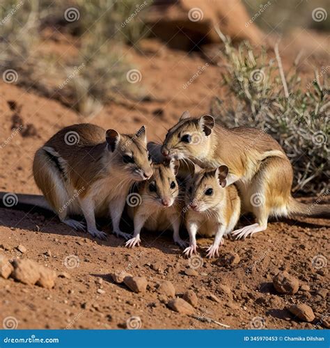 Desert Togetherness: a Gathering of Giant Kangaroo Rat Kin Stock Image ...