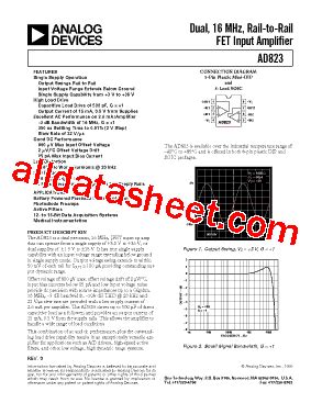 AD823 Datasheet(PDF) - Analog Devices
